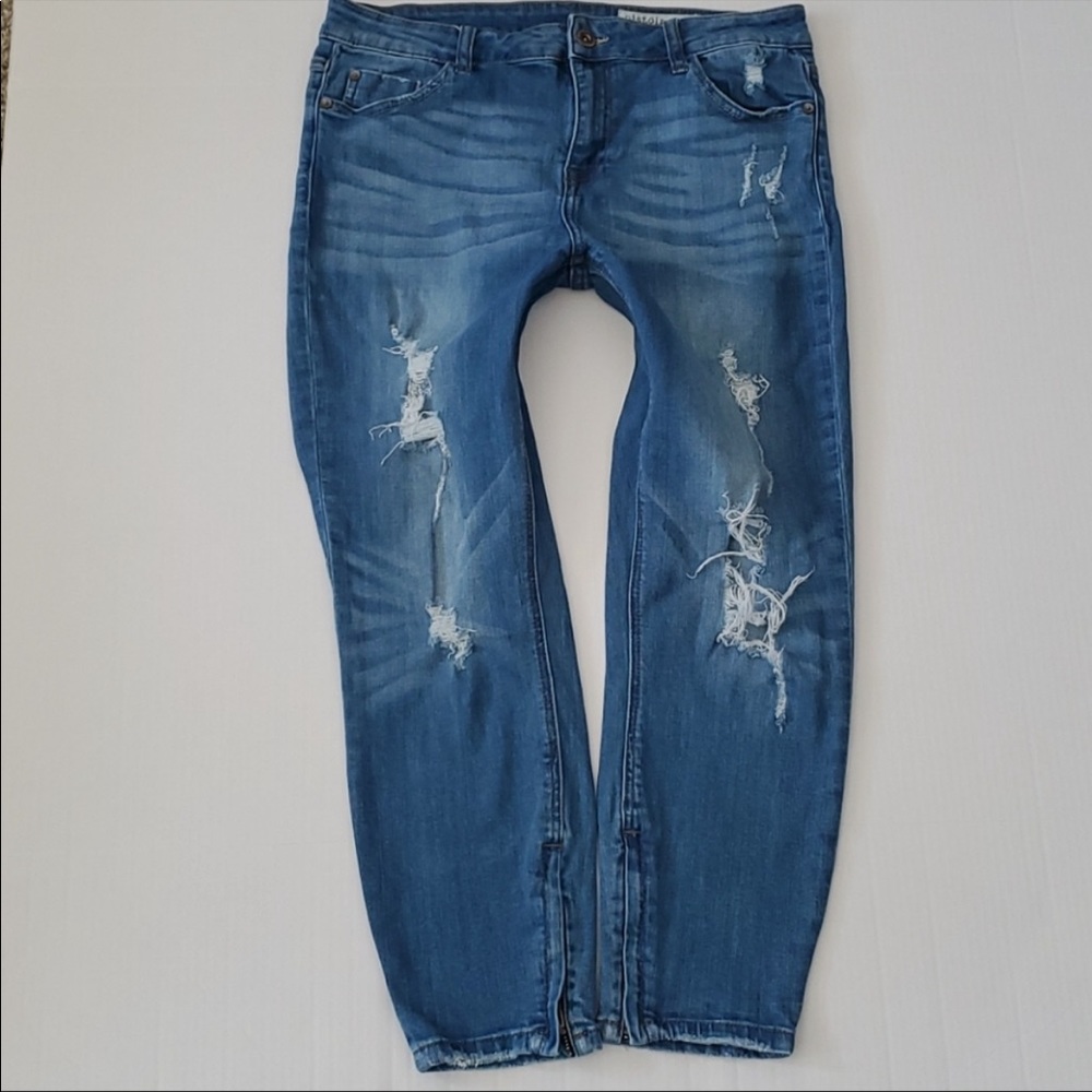𝑃𝑖𝑠𝑡𝑜𝑙𝑎 30| skinny dark wash distressed skinny ankle crop